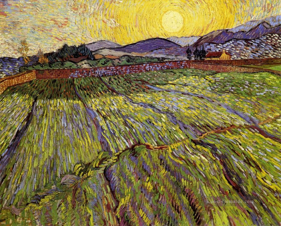 Geschlossenen Bereich mit aufgehende Sonne Vincent van Gogh Ölgemälde